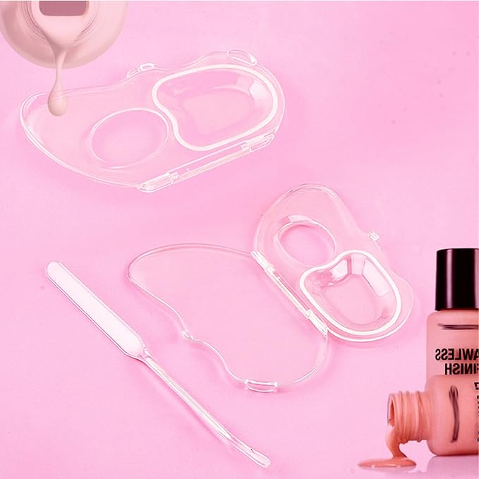 Makeup Mixing Palette, Acrylic Foundation Mixing Palette with Spatula and Storage Bag, Makeup Mixing Palette Tray for Liquid Makeup, Eyeshadow, Pigment Blending