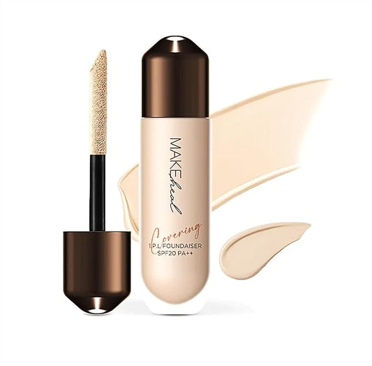 1.P.L Foundaiser Foundation with SPF 20 PA++, Korean Foundation, Long-Lasting & Flawless Coverage, For Fair to Light Skin Tones, From the Makers of Mediheal (0.98oz) (19N - Purity)