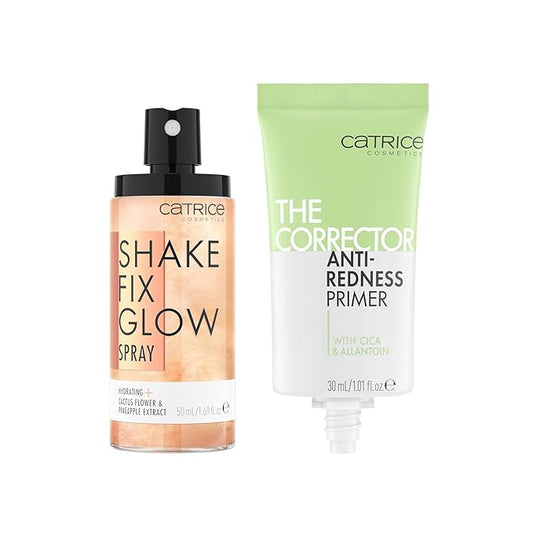 Catrice | Shake Fix Glow Spray & Corrector Anti-Red Bundle | Full Coverage Makeup | Vegan & Cruelty Free