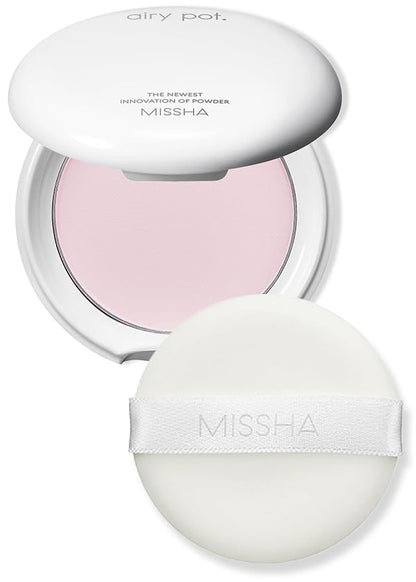 MISSHA Airy Pot Pressed Pink Powder Pact 5g/0.176 oz I Make Up Finishing Setting Powder For a Natural Radiant Finish