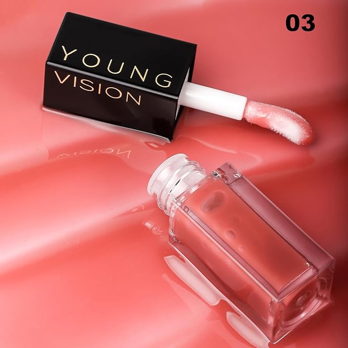 YOUNG VISION Lip Glow Oil, Lip Gloss with Jojoba Seed Oil, Moisturing and Plumping,0.20 fl oz(Pack of 1)