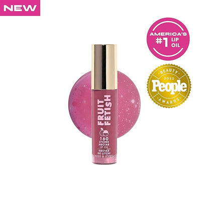 Milani Fruit Fetish Lip Oil with Vitamin E for Instant Hydration, Fruit Extract Infused Lip Treatment and Moisturizing Lip Gloss - Lychee Nectar