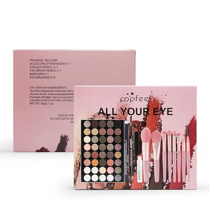 Pure Vie All-in-One Holiday Gift Makeup Set Cosmetic Essential Starter Bundle Include Eyeshadow Palette Lipstick Concealer Blush Mascara Foundation Face Powder - Makeup Kit for Women Full Kit