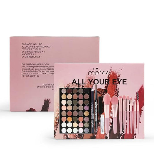 Pure Vie All-in-One Holiday Gift Makeup Set Cosmetic Essential Starter Bundle Include Eyeshadow Palette Lipstick Concealer Blush Mascara Foundation Face Powder - Makeup Kit for Women Full Kit