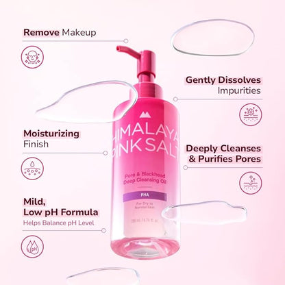 Pore & Blackhead Deep Cleansing Oil PHA, 6.7 fl oz 2 Pack - Gentle Hydrating Oil Cleanser for Dry, Sensitive Skin, Low pH Makeup Blackhead Remover