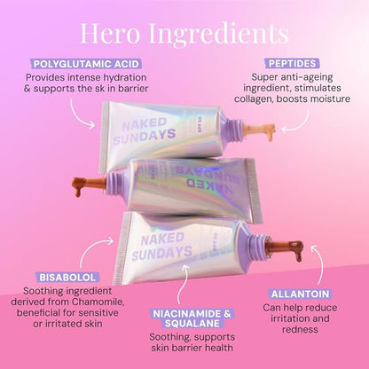 Naked Sundays BeautyScreen™ SPF 50 Mineral Peptide Foundation Tint – 2-in-1 Skin Tint & Mineral Sunscreen | Radiant, Buildable Coverage, Acne-Safe, Infused with Peptides (10 Deep Neutral, 1.01 oz)