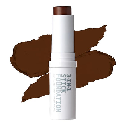 Ruby Kisses Natural Full Coverage 3-In-1 Stick Foundation. Easy to Apply, Hydrating, Lightweight, Long Lasting, Concealer and Contour Stick for Face Makeup (Cognac)