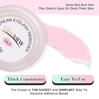 LASHVIEW Eyelash Extension Remover Cream, Special Lily Flavor Cream, Professional Eyelash Extensions Remover for Salon(Lily 0.51fl.oz/15ml)