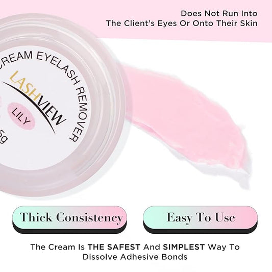 LASHVIEW Eyelash Extension Remover Cream, Special Lily Flavor Cream, Professional Eyelash Extensions Remover for Salon(Lily 0.51fl.oz/15ml)