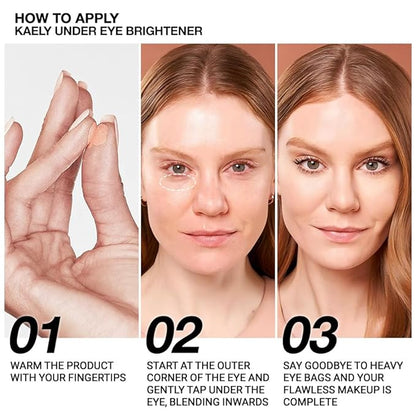 Kaely 2Pcs under Eye Brightener, Conceal Brighten Dark Circles, Color Correcting Pot Concealer for Dark Circles, corrector de ojeras, Waterproof, Vegan Makeup & Cruelty-Free, 09 Vanilla Shimmer