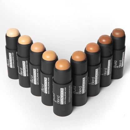 Palladio BUILD & BLEND Foundation Stick, Medium Coverage Buildable Contour Stick for Face, Ultra Blendable Creamy Formula for a Natural Shine Free Finish, Professional Makeup, 0.25 Ounce (Almond)