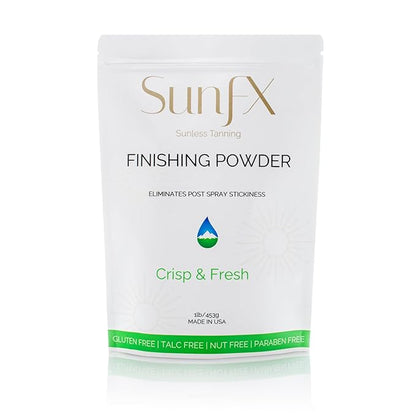 SunFX Post Spray Tan Translucent Finishing Powder | Talc Free | Sunless Tanning Setting Powder | Shimmer | Crisp & Fresh - 1lb