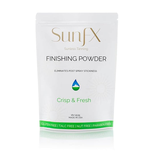 SunFX Post Spray Tan Translucent Finishing Powder | Talc Free | Sunless Tanning Setting Powder | Shimmer | Crisp & Fresh - 1lb