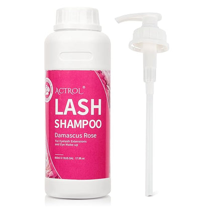 Lash Extension Cleanser Rose 500ml Eyelash Shampoo Lash Cleanser Foam with Salon and Home Care