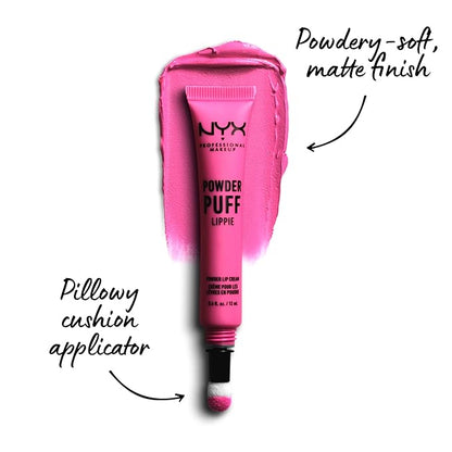 NYX PROFESSIONAL MAKEUP Powder Puff Lippie Lip Cream, Liquid Lipstick - Bby (Fuchsia)