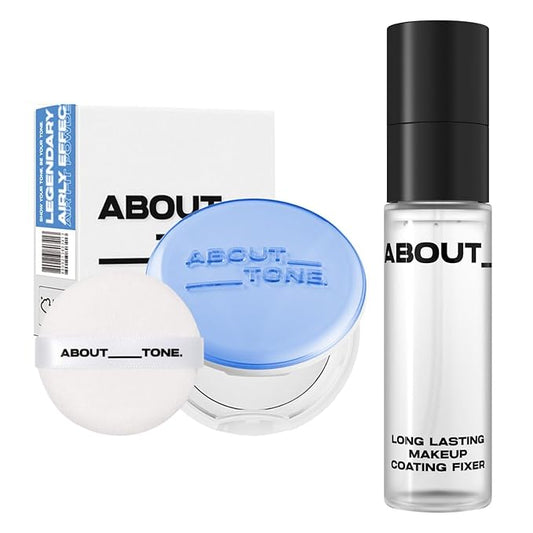 Air Fit Powder Pact + Long Lasting Makeup Coating Fixer BUNDLE SET