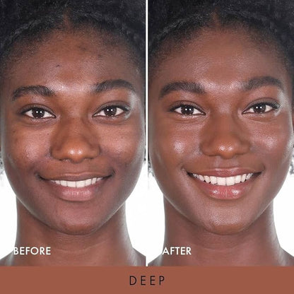 Wander Beauty Nude Illusion Liquid Foundation - Deep - Medium to Full Coverage Foundation - Natural Makeup with Vitamin E & Macadamia - Nude Skin Finish Blurs & Conceals - Travel-Friendly - 1.01 fl oz