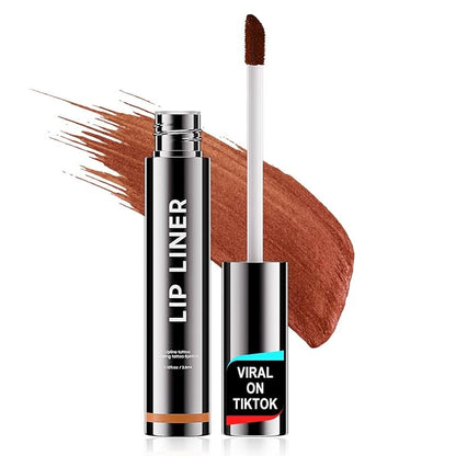 Lip Stain - Lip Liner Stain, Peel Off Lip Liner Long Lasting Lip Stain Waterproof & Transfer-Proof & Non-Stick Cup, Cocoa Color