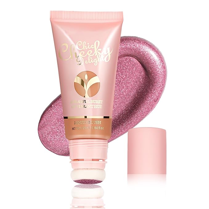 Liquid Blush, Cream Blush for Cheeks, Matte Natural Blush, Lightweight, long-lasting, highly pigmented formula blushes for women. (#06 shimmer, 25ml)