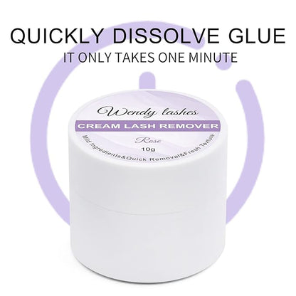 Lash Remover for Lash Extensions Low Irritation 10g Cream Glue-Remover Professional Fast Sensitive Skin Dissolution Lash Extension Remover By WENDY LASHES（Rose,10g）