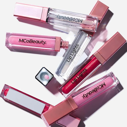 MCoBeauty LipLights Shine Gloss, Clear, Gloss for Irresistible Lips, Vegan, Cruelty Free Cosmetics