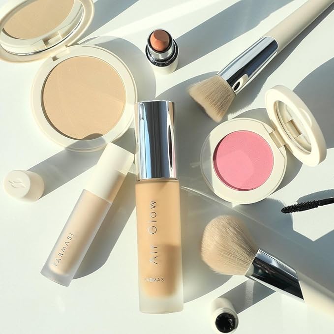 Farmasi Air Glow Foundation, Deeply hydrating and Lightweight Skincare Effects, Sea-Water formula, Natural-looking Skin Hydrated Softer and Smooter, Buildable Hylauronic Coverage 1 Fl Oz / 30 ML - N15