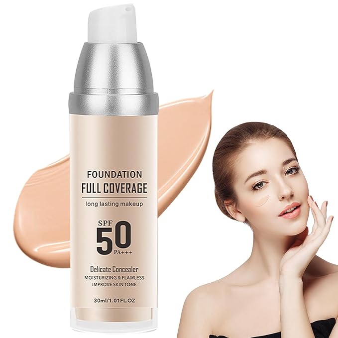 Concealer Moisturizing Gradient Foundation, Oil Control Long Lasting Waterproof Full Coverage Color Correcting Foundation,Oil Control, Clear, Protection Brightening