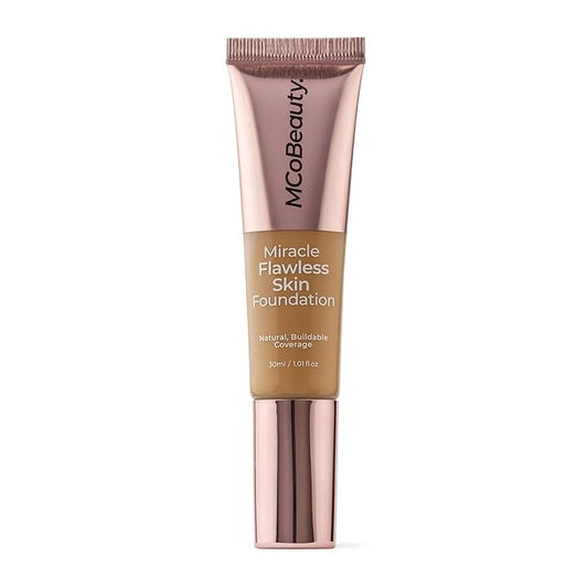 MCoBeauty Miracle Flawless Skin Foundation, 5 Natural Beige, Natural, Buildable Coverage for All-Day Wear, Vegan, Cruelty Free Cosmetics