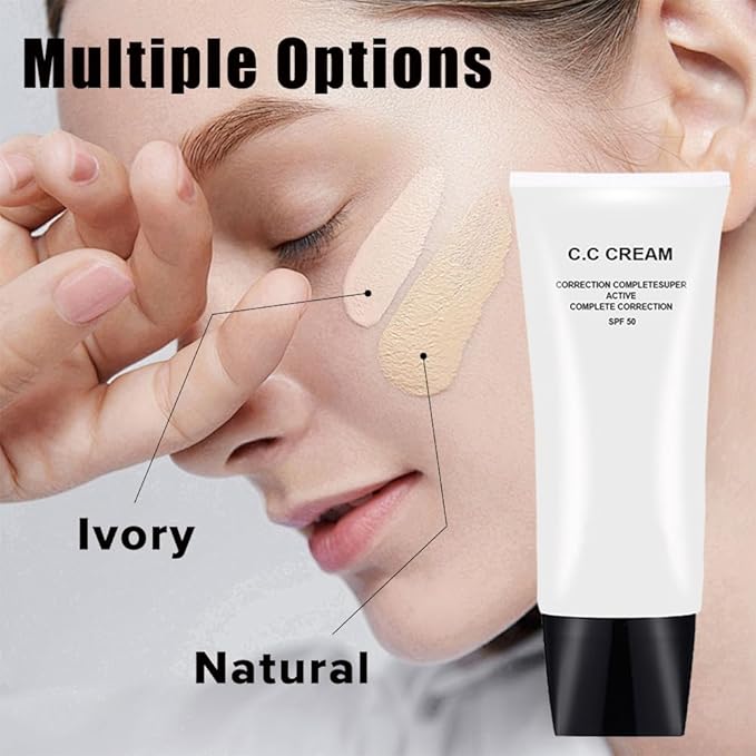 CC Cream with SPF 50, Complete Correction Super Active for Older Women, 30ml (Ivory, 2Pcs)