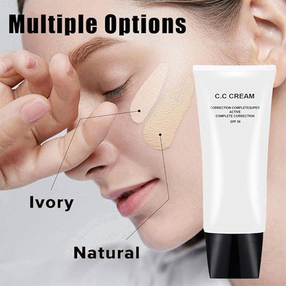CC Cream with SPF 50, Complete Correction Super Active for Older Women, 30ml (Ivory, 2Pcs)