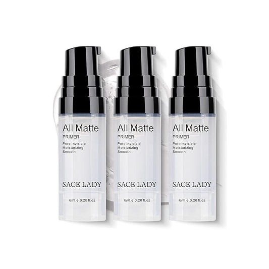 SACE LADY 3Pcs Invisible Pore Foundation Primer Set, Matte Oil-Control Smooth Face Primer Gel Women Make Up Base Kit (3×6ml/0.2Fl Oz)