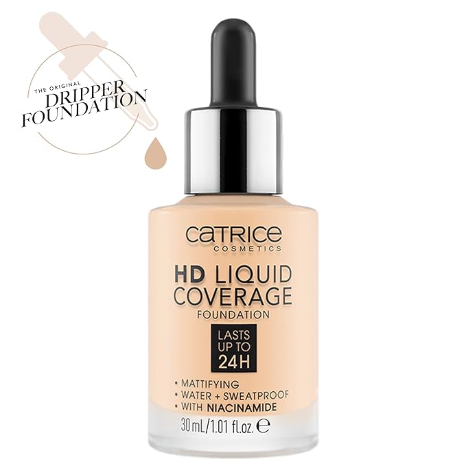 Catrice | HD Foundation 02 & The Perfector Poreless Blur Primer Bundle | Full Coverage Makeup | Vegan & Cruelty Free