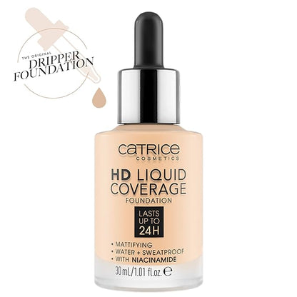 Catrice | HD Foundation 02 & The Perfector Poreless Blur Primer Bundle | Full Coverage Makeup | Vegan & Cruelty Free
