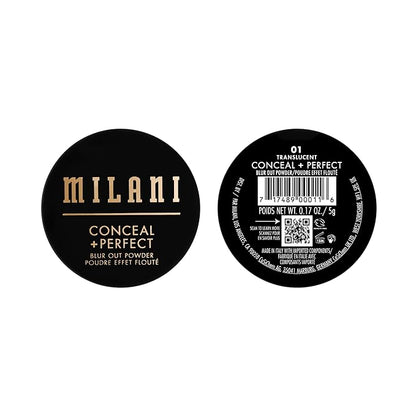 Milani Conceal + Perfect Setting Powder Makeup -Translucent Blur Out Talc-free Formula, Pore Blurring Filtered Finish