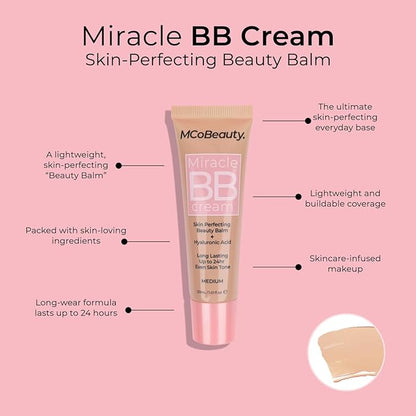 MCoBeauty Miracle BB Cream, Natural Tan, Skin-Perfecting Coverage for Effortless Beauty, Vegan, Cruelty Free Cosmetics