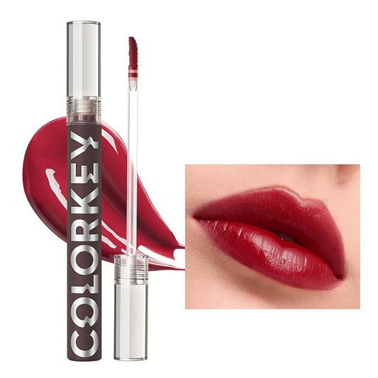 COLORKEY Lip Gloss Mirror Series, Hydrating Lip Gloss with Essential oil, High Shine Glossy Lip Tint, Hydrated & Fuller-looking Lips, Long-Lasting Liquid Lipstick (R715 tomato red)