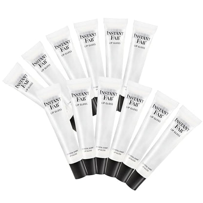 STUDIO LIMITED Instant Fab Crystal Shiny Clear Lip Gloss Long Lasting Ultra Hydrating Plumping Lip Gloss for women girls Value Pack 14ml/ 0.47oz (Clear, 12 Pcs)