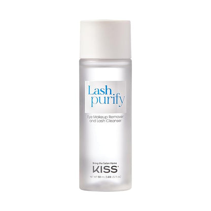 KISS Lash Purify Eye Makeup Remover & False Eyelash Cleanser/Conditioner, Gentle 3-in-1 Formula Removes Lash Glue & Waterproof Makeup, Net Wt. 50 ml (1.69 US fl. oz.) (Pack of 2)