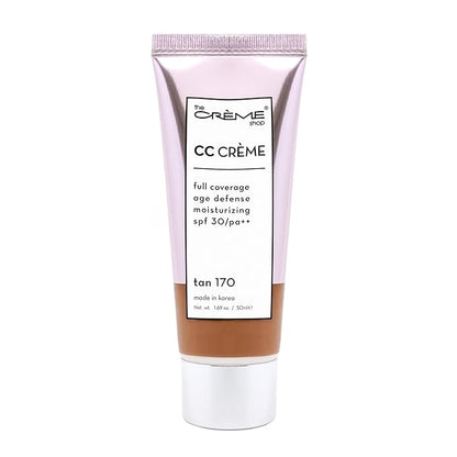 The Creme Shop Color-Adapting Makeup Infused with Kokum Butter, Grapeseed Oil, Cica, Vitamin C, and Aloe Leaf Extract - Full Coverage, Hydrating, SPF 30 - Inclusivity in Every Shade – TAN 170
