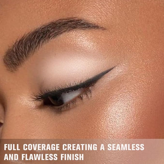Monochrome Matte Highlighting Pressed Powder | 2025 Trend Silky-Soft, Long-Lasting Brightening & Setting Powder, Multipurpose Face Eye Shadow makeup, Oil-control Natural Finish | Talc-Free (02#-B)