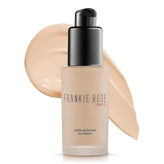 Frankie Rose Cosmetics Matte Perfection Foundation Makeup – Long-Lasting, Hydrating Foundation for Semi-Matte Finish - Foundation Full Coverage for All Skin Types - (Fair) 1.0 US fl oz / 30 ml