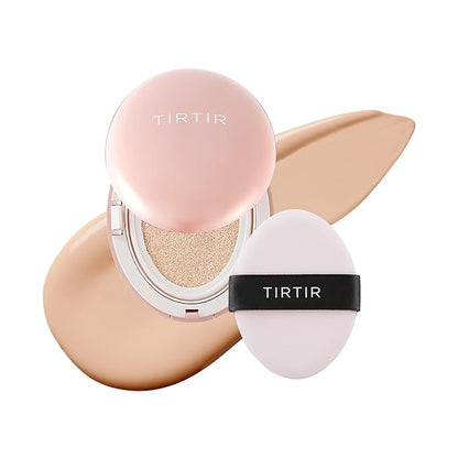 [*Mini Size*] TIRTIR All Cover Pink Cushion | Korean Cushion Foundation, (#17C Porcelain, 0.15 Fl Oz)