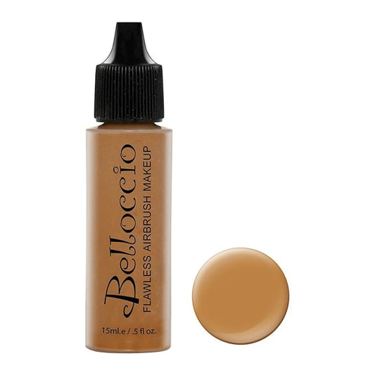 Belloccio's Professional Cosmetic Airbrush Makeup Foundation 1/2oz Bottle: Mocha- Medium-dark Yellow Undertones