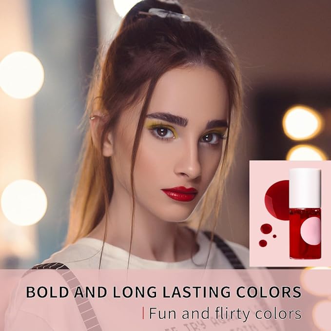 Lip Tint Stain, Lip Glosses, Moisturizing Lip Stain, Lip Tint, Skin Tint, Lip-Plumping, Non-sticky, Long Lasting Lip Makeup (Apple)