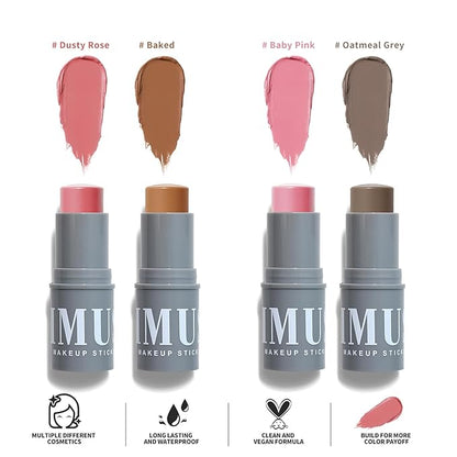 KIMUSE Cream Contour Stick Duo, Cream Blush Stick, Bronzer Shaping Stick, Creamy High Pigmented, Long Lasting, Vegan Face Make Up Sticks