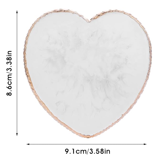 Resin Nail Art Palette Nail Mixing Palette Polish Color Mixing Plate Golden Edge Nail Holder Display Board Heart Shape Cosmetic Mixing Tools