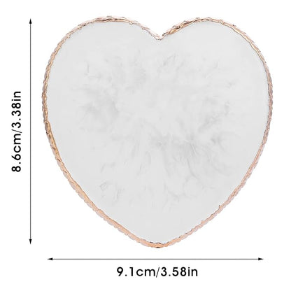 Resin Nail Art Palette Nail Mixing Palette Polish Color Mixing Plate Golden Edge Nail Holder Display Board Heart Shape Cosmetic Mixing Tools