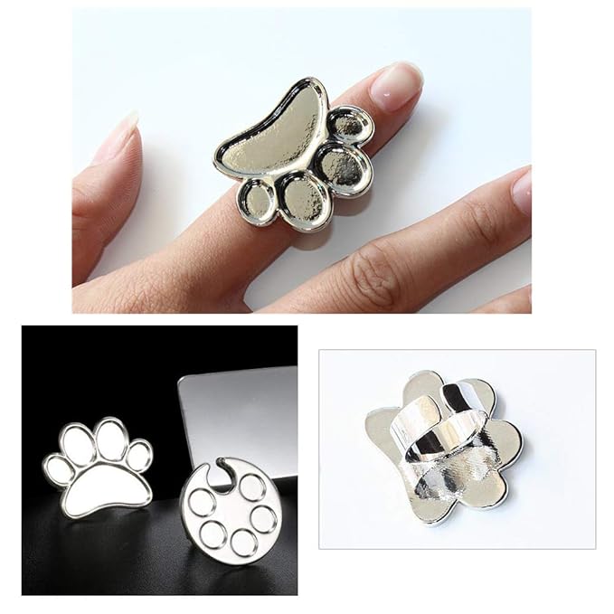 2 Pieces Nail Art Palette Finger Rings, Mini Polish Holder Drawing Color Palette, Nail Art Painting Gel Palette Manicure Tool, Cosmetic Artist Mixing Palette