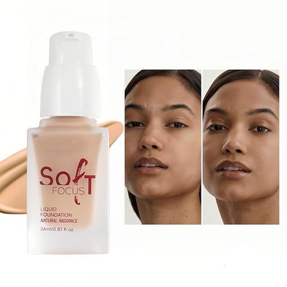 Full Coverage Foundation 10 Colors Natural Lightweight Smooth Creamy Long-lasting Longwear Matte Oil-Control Foundation (Color 06)