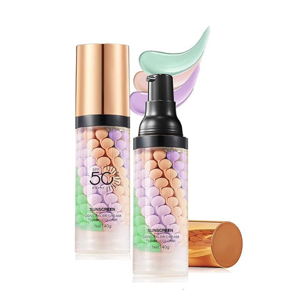 Color Correcting Facial Primer SPF 50 PA+++,3 In 1 Isolation Cream One Step Brightening Primer to Even Skin Tone Primer Oil Control Skin Corrector Face Makeup Base